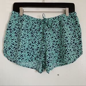 Teal and Blue Xhilaration Fish Print 100% Rayon Sleep Shorts M
